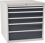 Schubladenschrank H1019xB1005xT736mm lichtgrau/grau 6 Schubl.Voll.Bedrunka