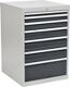Schubladenschrank H1019xB705xT736mm lichtgrau/grau 7 Schubl.Voll.Bedrunka
