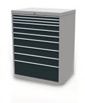 Schubladenschrank H1319xB1005xT736mm lichtgrau/anthrazitgrau 10 Schubl.