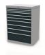 Schubladenschrank H1319xB1005xT736mm lichtgrau/anthrazitgrau 10 Schubl.