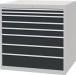 Schubladenschrank H1019xB1005xT736mm lichtgrau/grau 8 Schubl.Vollauszug Bedrunka