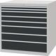 Schubladenschrank H1019xB1005xT736mm lichtgrau/grau 8 Schubl.Vollauszug Bedrunka