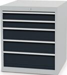 Schubladenschrank H819xB705xT736mm lichtgrau/grau 5 Schubl.Voll.Bedrunka