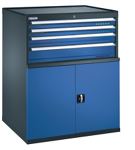 Maschinenschrank H1217xB1005xT724 2x75 1x100 1x150 2 Auszüge anthr./taubenbl