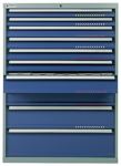 Schubladenschrank 1200x805x695 2x75 3x100 1x200 1x250 VA.75kg lichtgrau/anthr.