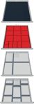 Schubladen-, NW-Nr.: 9000426058 Unterteilungsmaterial, 27-teilig f.4 Schubladen f.Schubladenschrank, H1005xB736xT555mm  