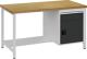 Werkbank grau lichtgrau B1500xH859xT750mm Buche Multiplex 40mm 1 Schubl.1 Tür