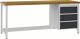 Werkbank B2000xT750xH859mm Buche Multiplex lichtgrau grau 3 Schubl.
