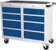 Werkbank B1060xT500xH1005mm Buche Multiplex lichtgrau signalblau Anz.Schubl.8