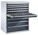 Schubladenschrank 1400x1205x695 2x75 4x100 2x150 1x200 1x250 VA.200kg gr./anthr