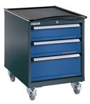 Schubladenschrank H792xB605xT695 fahrb.2x150,1x200mm anthr.gr./taubenbl.