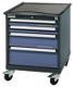Schubladenschrank H792xB605xT695mm fahrb.2x75,1x150,1x200mm lichtgr./anthr.gr.