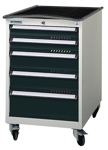 Schubladenschrank H992xB605xT695mm fahrb.2x100,2x150,1x200mm lichtgr./lichtbl.