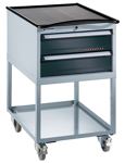 Schubladenschrank H992xB605xT695mm fahrb.2x150mm 1 Boden lichtgr./anthr.gr.