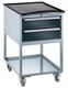Schubladenschrank H992xB605xT695mm fahrb.2x150mm 1 Boden lichtgr./anthr.gr.