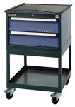 Schubladenschrank H992xB605xT695mm fahrb.2x150mm 1 Boden lichtgr./lichtbl.