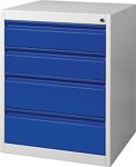 Werkbank B1500xT700xH840mm Buche massiv lichtgrau/blau 3 Schubl.1 Tür TECWERK