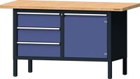 Schubladenschrank H1000xB760xT675mm 6Schubl.Vollausz.grau/taubenblau NCS TECWERK