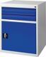 Schubladenschrank BK 600 H800xB600xT600mm grau/blau 2 Schubl.Einfachauszug 1Tür