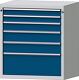 Werkbank B1500xT700xH890mm Buche massiv lichtgrau/blau 3 Schubl.1 Tür TECWERK