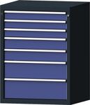 Werkbank B1500xT700xH890mm Buche massiv grau/blauNCS 1Schubl.1Tür re.off.Fach TW