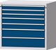 Werkbank B1500xT700xH890mm Buche massiv lichtgrau/blau 1Schubl.2Türen TECWERK