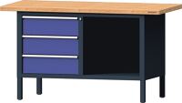 Schubladenschrank H1000xB760xT675mm grau/taubenblau NCS 7 Schubl.Vollaus.TECWERK