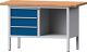 Schubladenschrank H1000xB910xT675mm lichtgrau/blau 7 Schubl.Vollaus.TECWERK