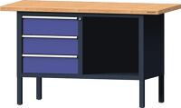 Schubladenschrank H1000xB910xT675mm grau/taubenblau NCS 7 Schubl.Vollaus.TECWERK