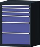 Schubladenschrank H1000xB760xT675mm grau/taubenblau NCS 6 Schubl.Vollauszug