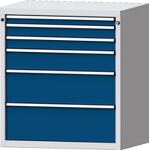 Werkbank B1500xT700xH840mm Buche massiv lichtgrau/blau 2Schubl.2Türen TECWERK