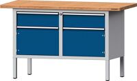 Schubladenschrank H1000xB1060xT675mm lichtgrau/blau 6 Schubl.Vollaus.TECWERK