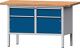 Schubladenschrank H1000xB1060xT675mm lichtgrau/blau 6 Schubl.Vollaus.TECWERK