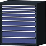 Werkbank B1500xT700xH890mm Buche massiv grau/taubenblau,NCS 6 Schubl.TECWERK