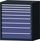 Werkbank B1500xT700xH890mm Buche massiv grau/taubenblau,NCS 6 Schubl.TECWERK