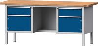 Schubladenschrank H1000xB1060xT675mm lichtgrau/blau 5 Schubl.Vollauszug TECWERK