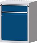 Schubladenschrank H1000xB760xT675mm lichtgrau/blau 1Schubl.Vollaus.1Tür TECWERK