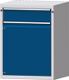 Schubladenschrank H1000xB760xT675mm lichtgrau/blau 1Schubl.Vollaus.1Tür TECWERK