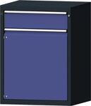 Schubladenschrank H1000xB760xT675mm grau/taubenblau NCS 1 Schubl.Vollauszug1 Tür