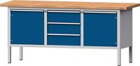 Schubladenschrank H1000xB910xT675mm lichtgrau/blau 1Schubl.Vollaus.1Tür TECWERK