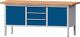 Schubladenschrank H1000xB910xT675mm lichtgrau/blau 1Schubl.Vollaus.1Tür TECWERK