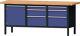 Schubladenschrank H1000xB1060xT675mm grau/taubenblau NCS 1 Schubl.Vollaus.1 Tür