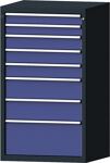 Werkbank B2000xT700xH890mm Buche massiv grau/taubenblau,NCS 6Schubl.1Tür TECWERK