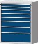 Werkbank B2000xT700xH890mm Buche massiv lichtgrau/blau 3Schubl.1Tür TECWERK