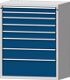 Werkbank B2000xT700xH890mm Buche massiv lichtgrau/blau 3Schubl.1Tür TECWERK