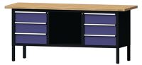 Schubladenschrank H1300xB910xT675mm grau/blau NCS 7 Schubl.Vollauszug TECWERK