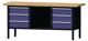 Schubladenschrank H1300xB910xT675mm grau/blau NCS 7 Schubl.Vollauszug TECWERK