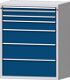 Schubladenschrank H1300xB1060xT675mm lichtgrau/blau 7 Schubl.Vollauszug TECWERK