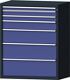 Schubladenschrank H1300xB1060xT675mm grau/blau NCS 7 Schubl.Vollauszug TECWERK