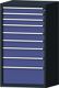 Schubladenschrank H1300xB760xT675mm grau/taubenblau NCS 9 Schubl.Vollaus.TECWERK